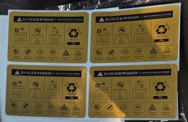 Hazard & Warning Label supplied by Great Packaging World