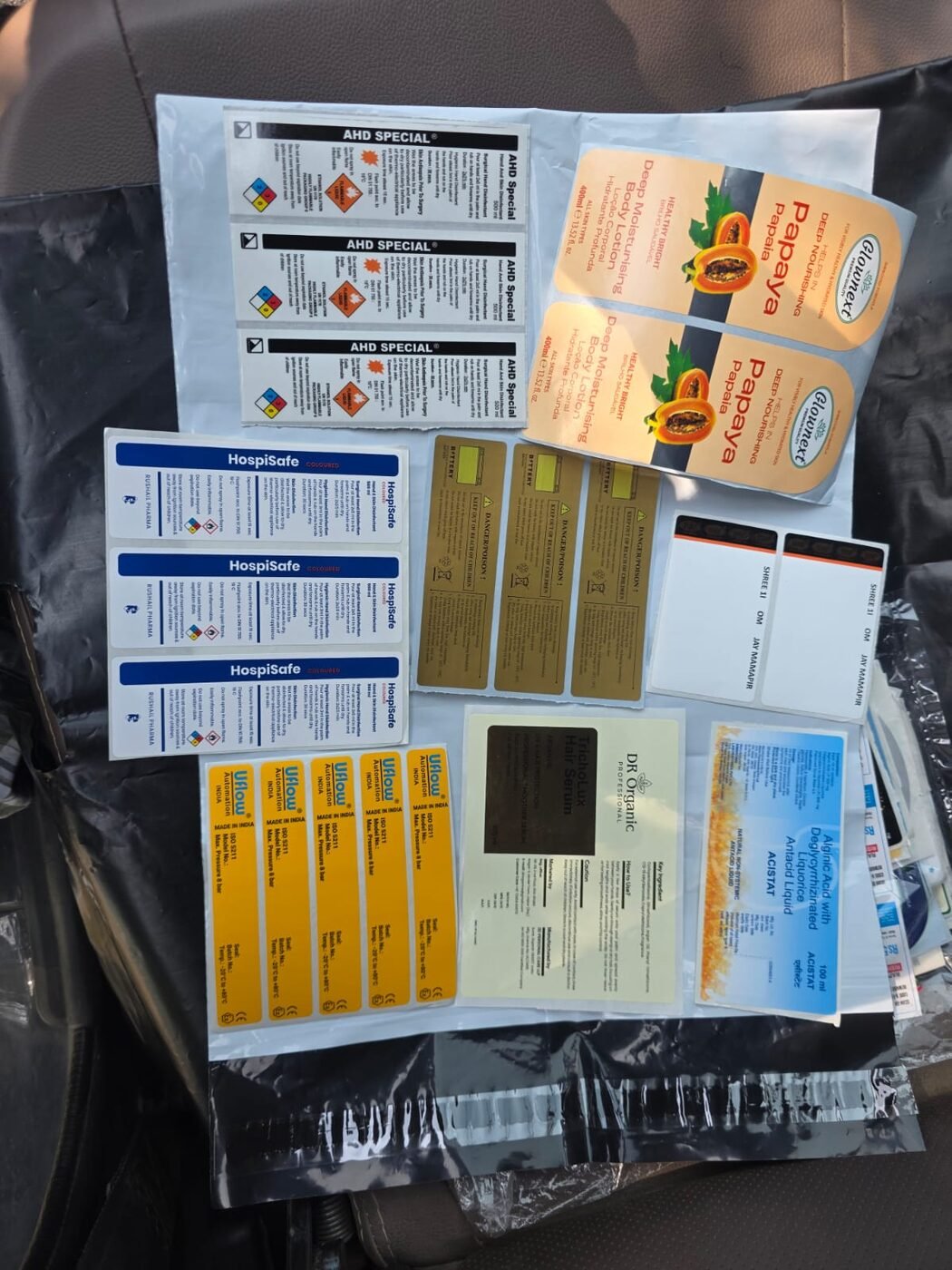 Cosmetic, pharma and industrial labels printed by Great Packaging World